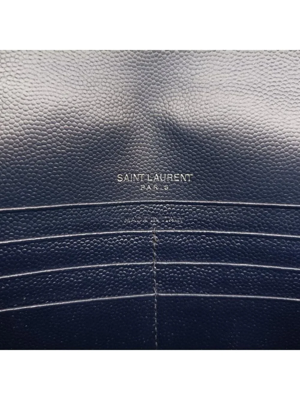 Saint Laurent Monogram Navy Caviar Leather Shoulder Bag